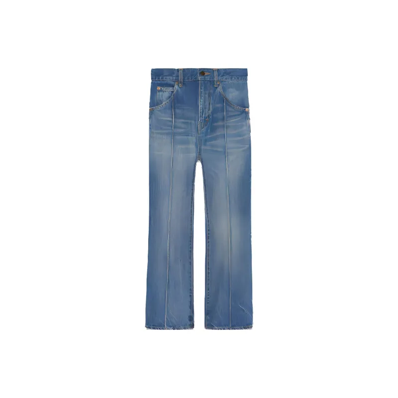 SAINT LAURENT Cropped High-rise Jeans-0