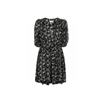 GANNI Short-Sleeved Dresses Women's Black