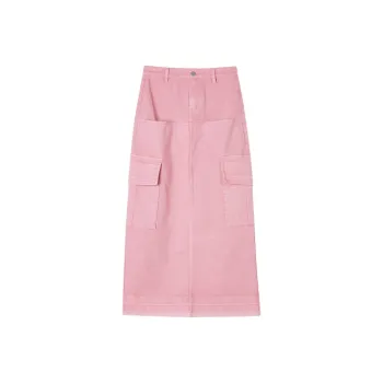 CoLove Denim Long Skirts Women's Light Pink