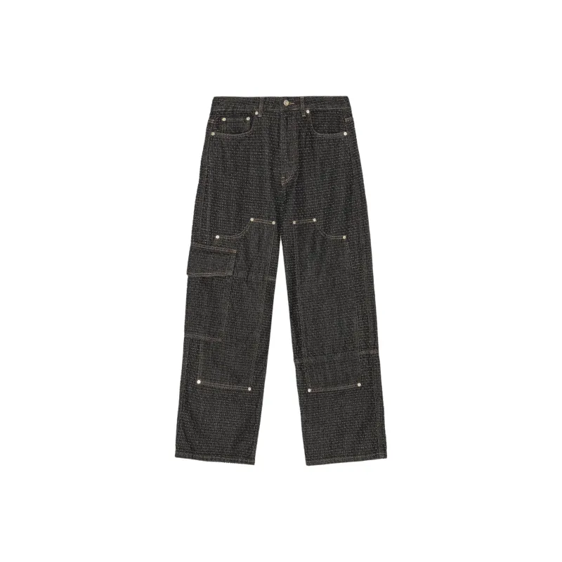 GANNI Fluffy Wide leg Jeans-0