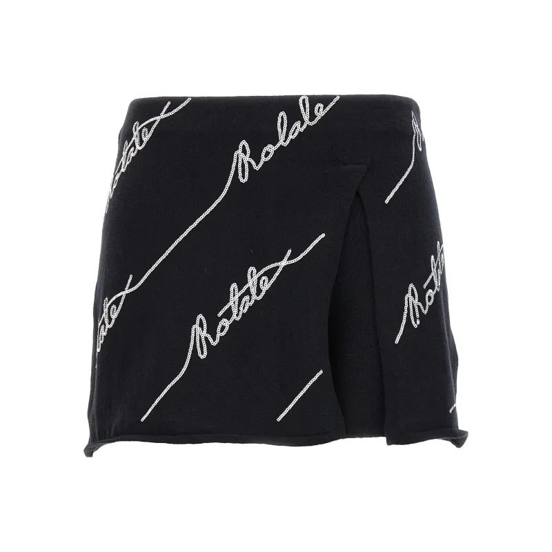 Rotate Logo Sequined Mini Skirt-0