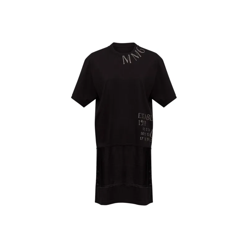MM6 Maison Margiela Logo print T shirt Dress-0