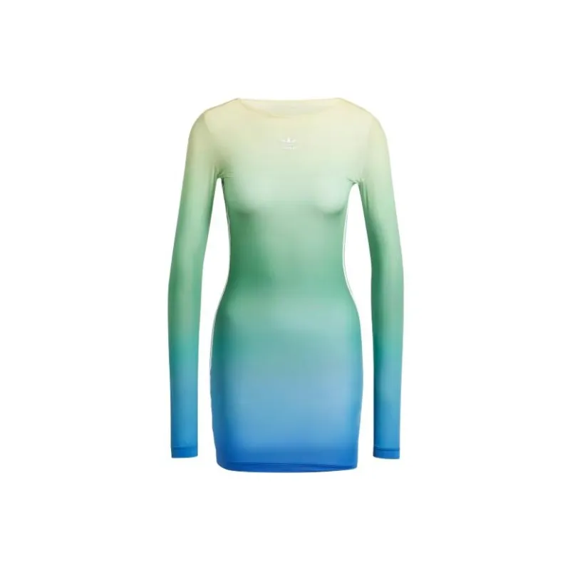 Adidas Originals Long Sleeved Dresses Women's Multicolor/Blue-0