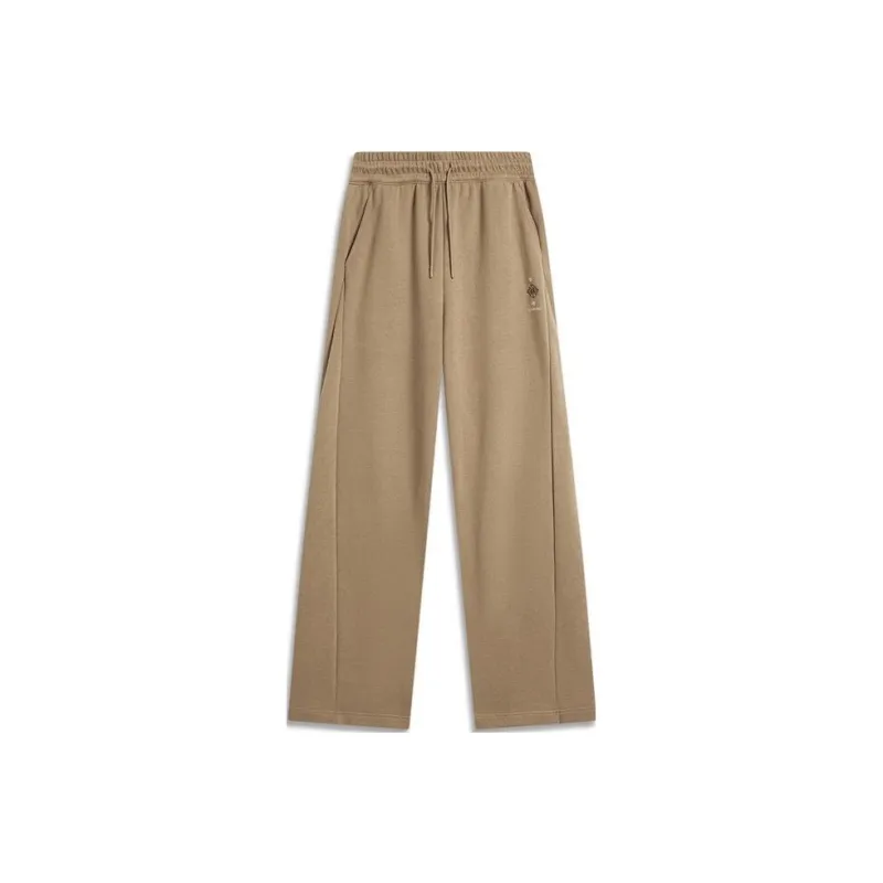 LiNing Sports Life Collection Knitted Sports Pants Women's Light Chestnut Brown-0