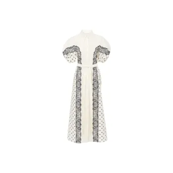 Chloé Printed Balloon-Sleeved Shirt Dress