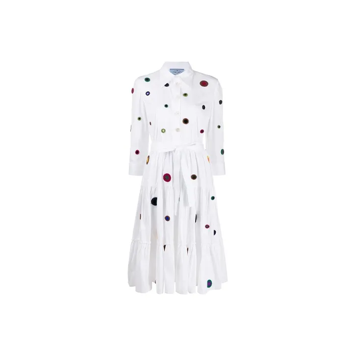 PRADA Long-Sleeved Dresses Women's White-0