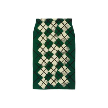 Burberry Argyle Intarsia knit Midi Skirt