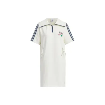 Adidas Originals HOLIDAY PLAY KNIT DRESS Short Sleeved Dresses Women's Jade White