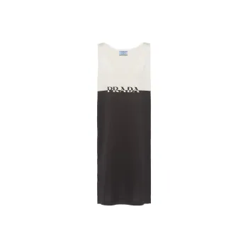 PRADA Sleeveless Dress Women's Black White