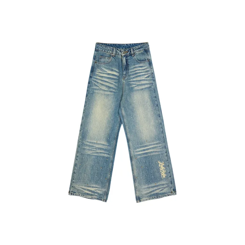 LALABOBO Jeans Unisex Dark Blue White-0