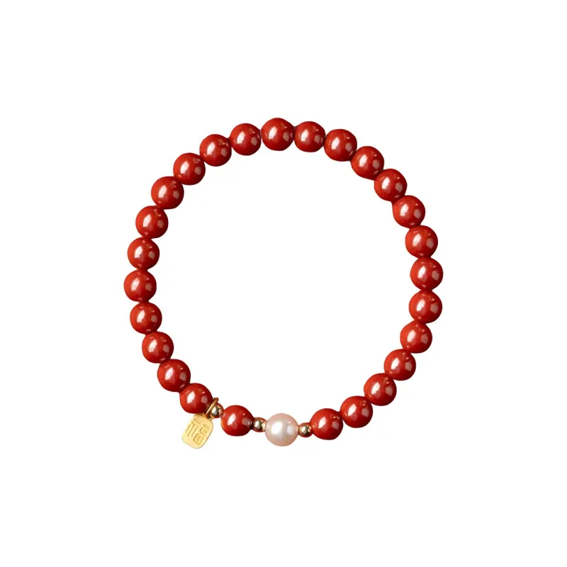 WUMZK Reconstructed Cinnabar Bracelets Unisex-7