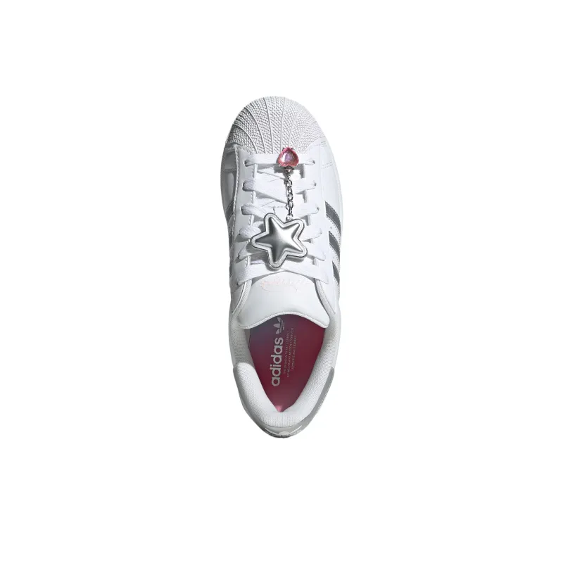 Adidas Originals SUPERSTAR Mid Top Skateboard Shoes Women's White Silver-4
