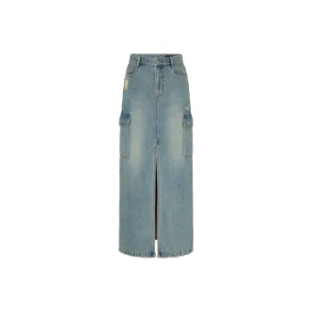 MOCO Denim Long Skirts Women's Blue