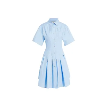 MARNI Pleat detailing Flared Cotton Shirtdress