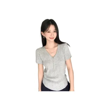 Mu Xiao Xin T Shirts Women's Light Heather Gray