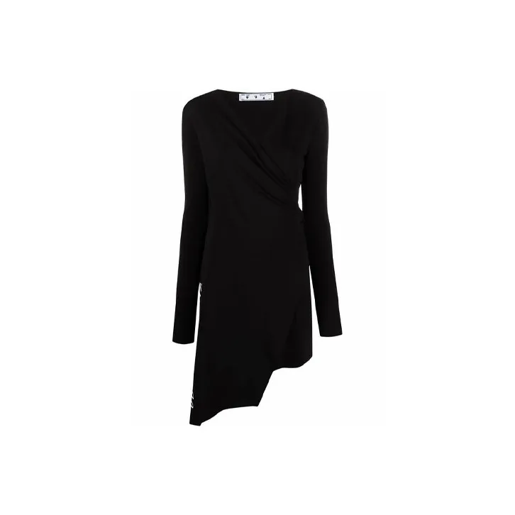 OFF-WHITE SS21 Long-Sleeved Dresses Women's Black-0