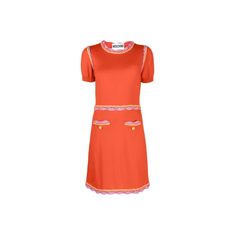 MOSCHINO Short-Sleeved Dresses Women's Orange-0