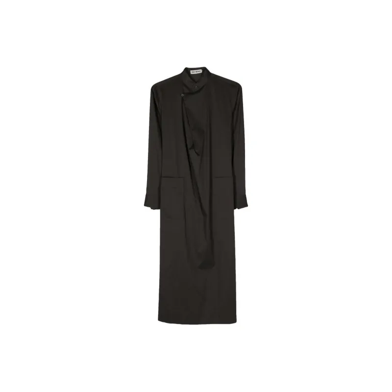 ISSEY MIYAKE Band collar Midi Shirt Dress-0