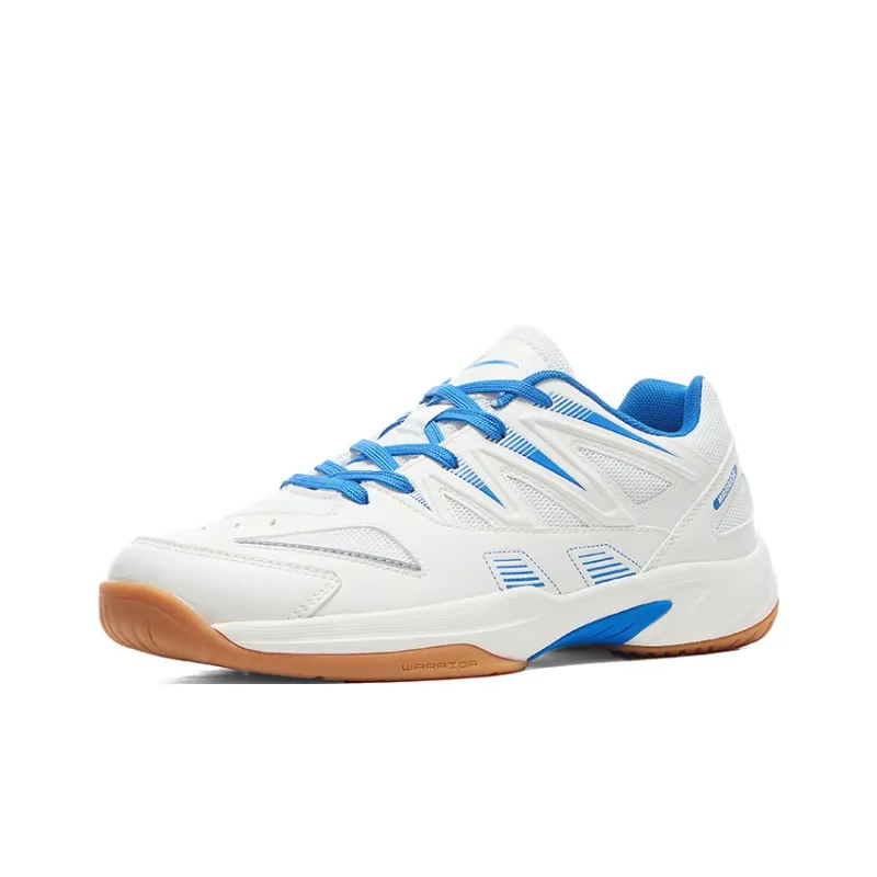 Warrior Wear resistant, Lightweight, Breathable, And Non slip. Low Top Badminton Shoes Men's White Blue-1