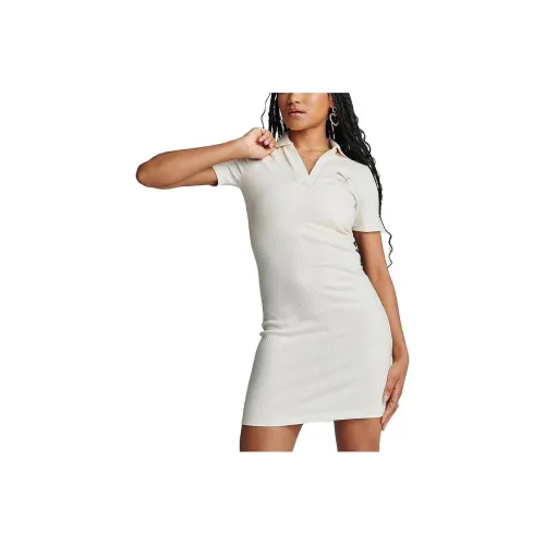 PUMA Short-Sleeved Dresses Women's Ecru