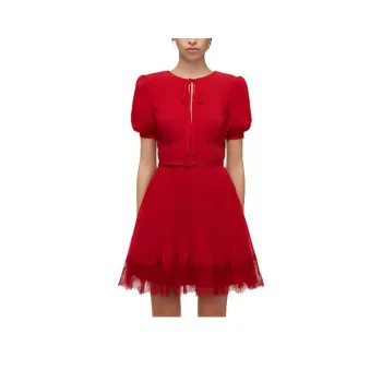 Self portrait SS22 Short Sleeved Dresses Women's Red