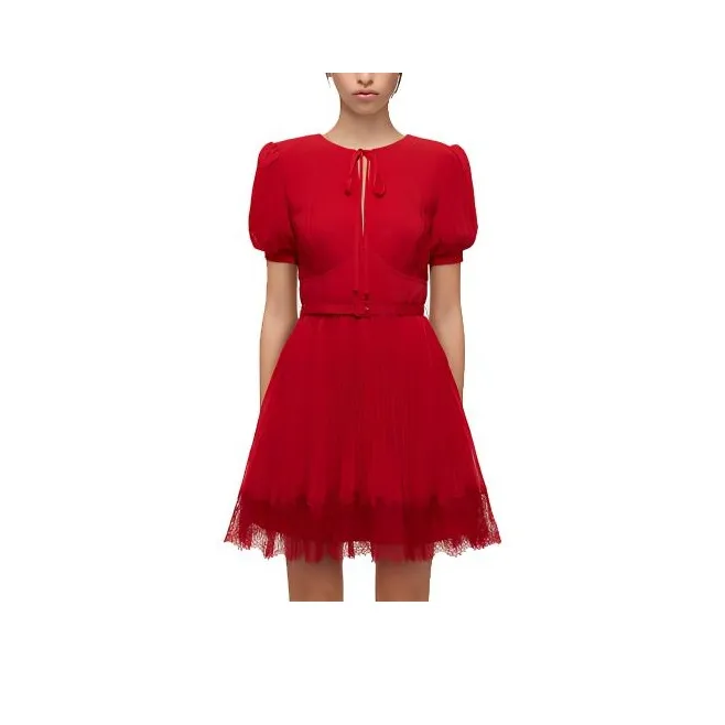 Self portrait SS22 Short Sleeved Dresses Women's Red-0