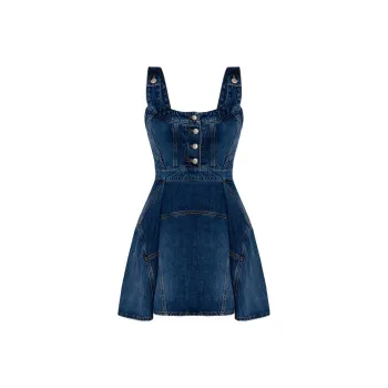 Alexander McQueen SS22 Sleeveless Dress Women's Blue