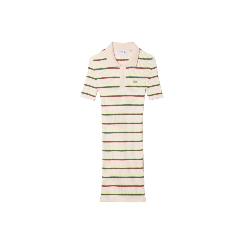 LACOSTE Short Sleeved Dress Women's Pink-0