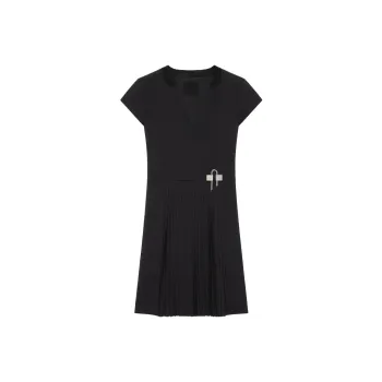Givenchy U Lock Buckle Pleat Detail Dress
