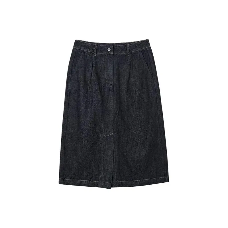 Skechers Denim Long Skirts Women's Denim Dark Blue-0