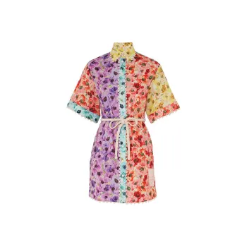 Zimmermann Lightburst Trimmed Shirt Dress