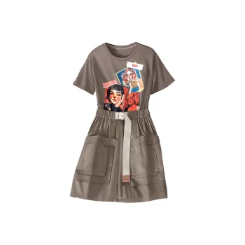 Cypress House Short Sleeved Dresses Women's Gray Coffee
