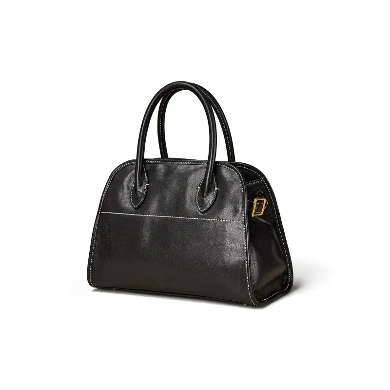 KAISER Top Grain Vegetable Tanned Cow Leather One Shoulder Handbag Women's Sunset Yellow/Cognac/Black-5