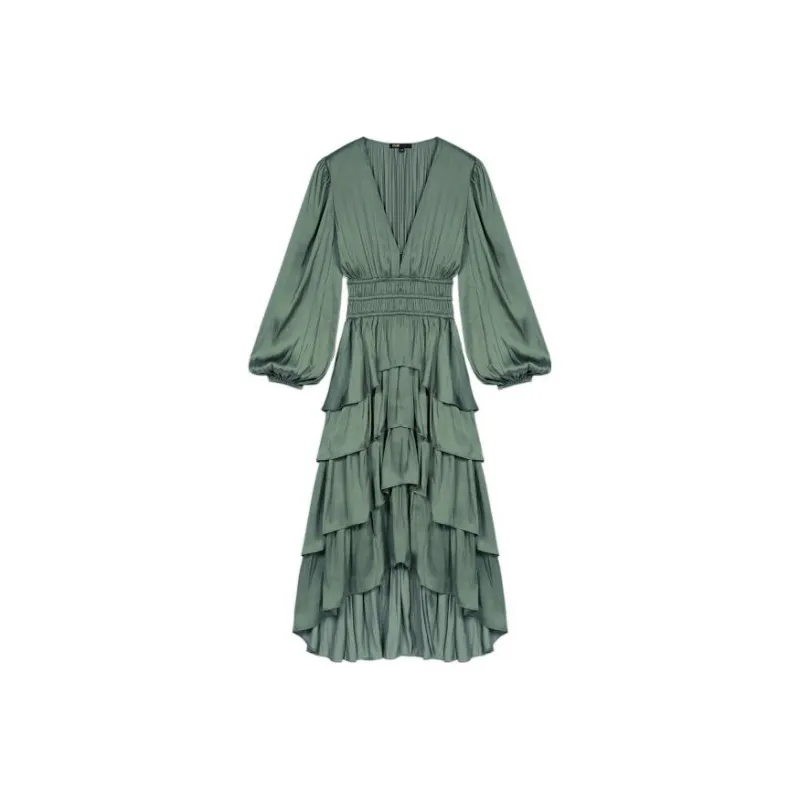Maje Long-Sleeved Dresses Women's Khaki-0