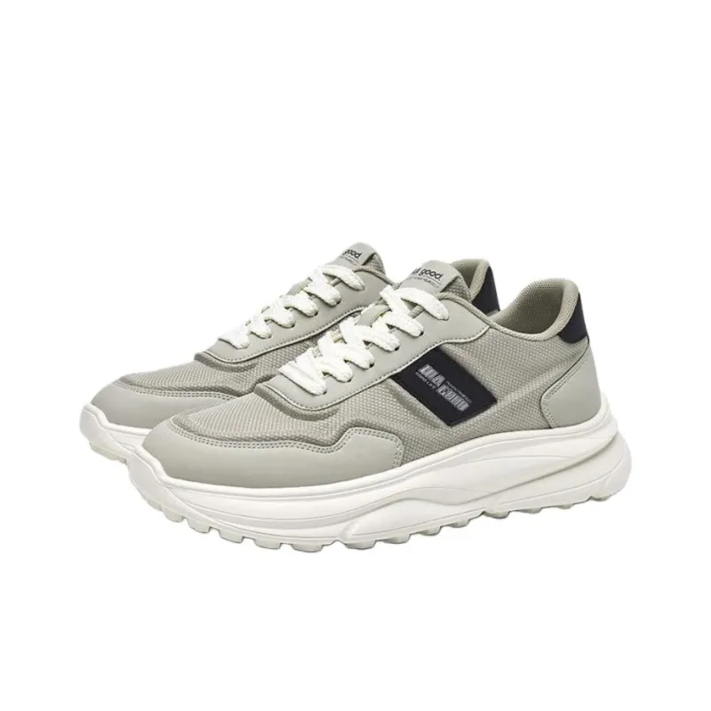 HLA Casual Shoes Men Low Top Light Coffee/Light Gray-5