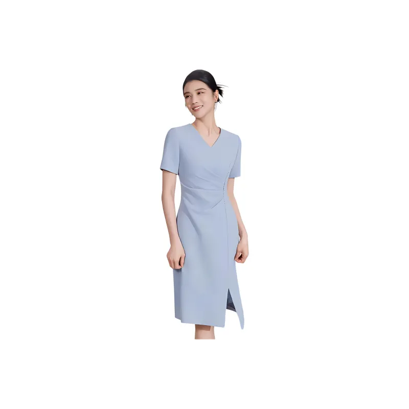 BBLLUUEE SS24 Short Sleeved Dress Women's Moonlight Blue-0