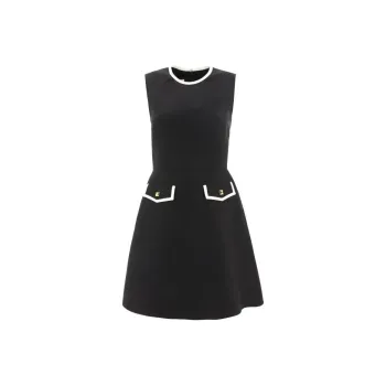 Valentino Stud Detailed Crewneck Sleeveless Dress