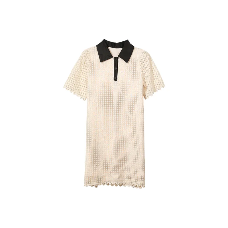 Emodues Short Sleeved Dresses Women's Apricot-0