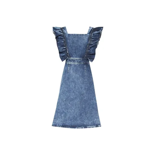 MIU MIU SS23 Short Sleeved Dress Women's Blue
