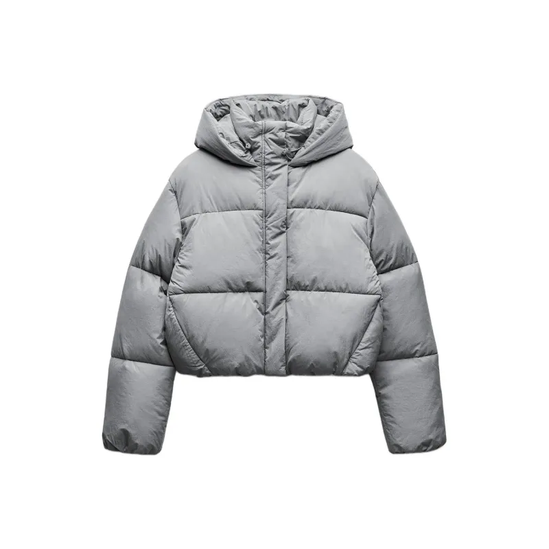 ZARA Puffer Jacket Women's Light Gray-0