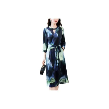 To The West Long Sleeved Dresses Women's Navy Blue