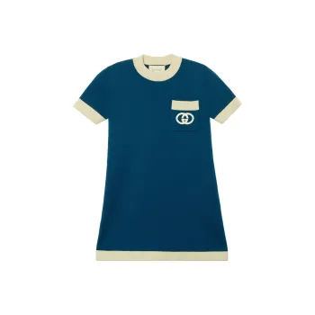 GUCCI Short Sleeved Dresses Women's Blue