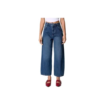 NASTY GAL Barrel Leg Jeans Jeans Women's Washed Blue