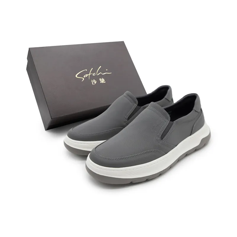 Satchi Anti Slip Wear Resistant Low Top Casual Shoes, Slip on Shoes, Slip on Men's Gray-1