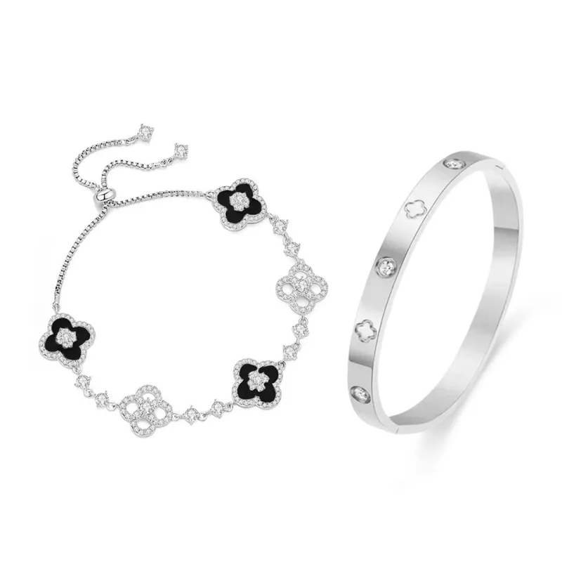 LUYUO Baby's Breath Princess On The Run, Double Layer Layering Adjustable Gift Box Set Bracelet Women's-4