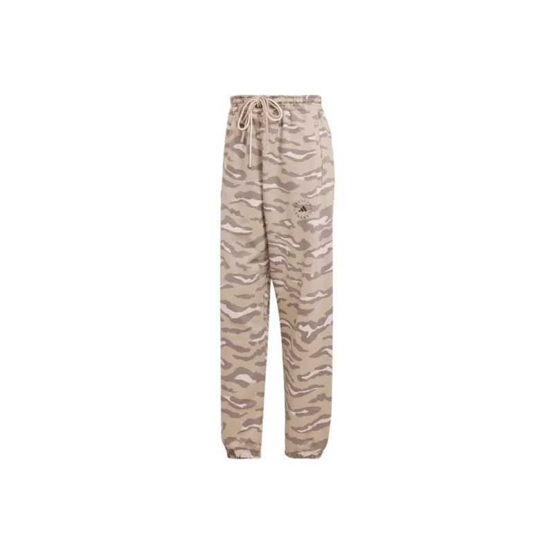 Adidas Knitted Sports Pants Women's Beige-0