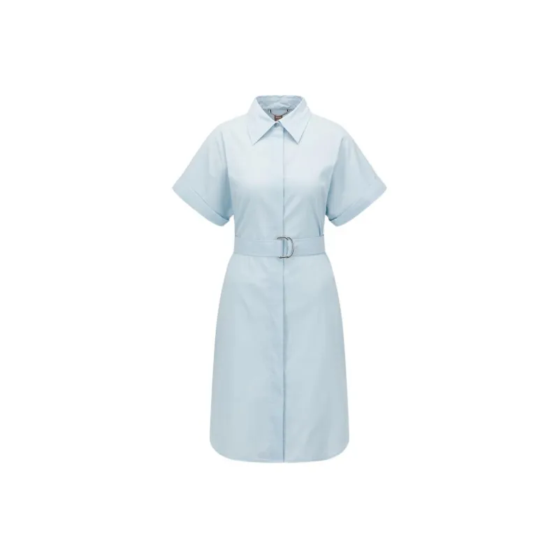 HUGO BOSS Short Sleeved Dress Women's Light Blue-0