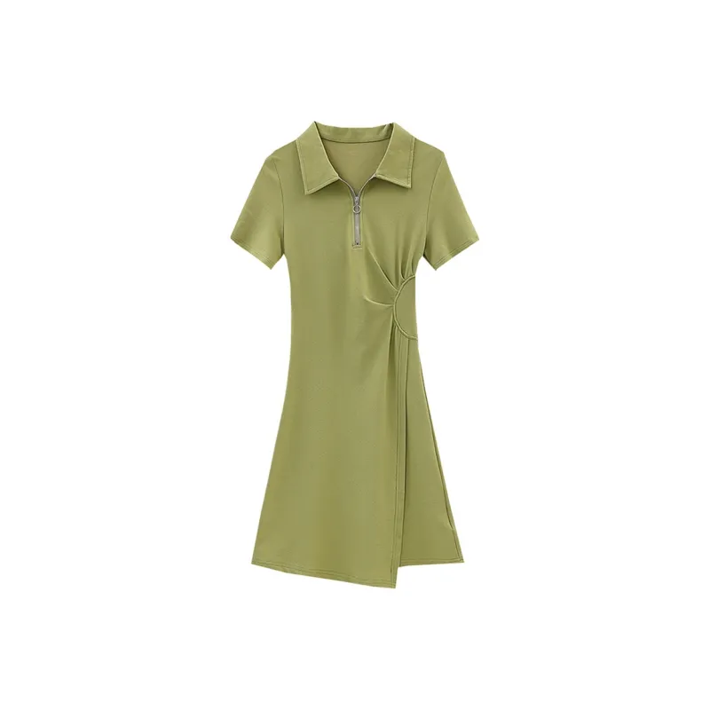 Zukizuki Short Sleeved Dresses Women's Green-0