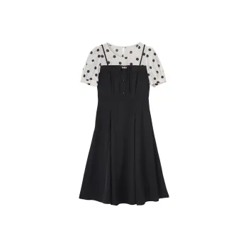 XIANGYING Short Sleeved Dress Women's Black