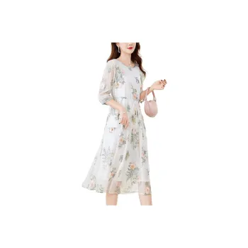 To The West Short-Sleeved Dresses Women's White